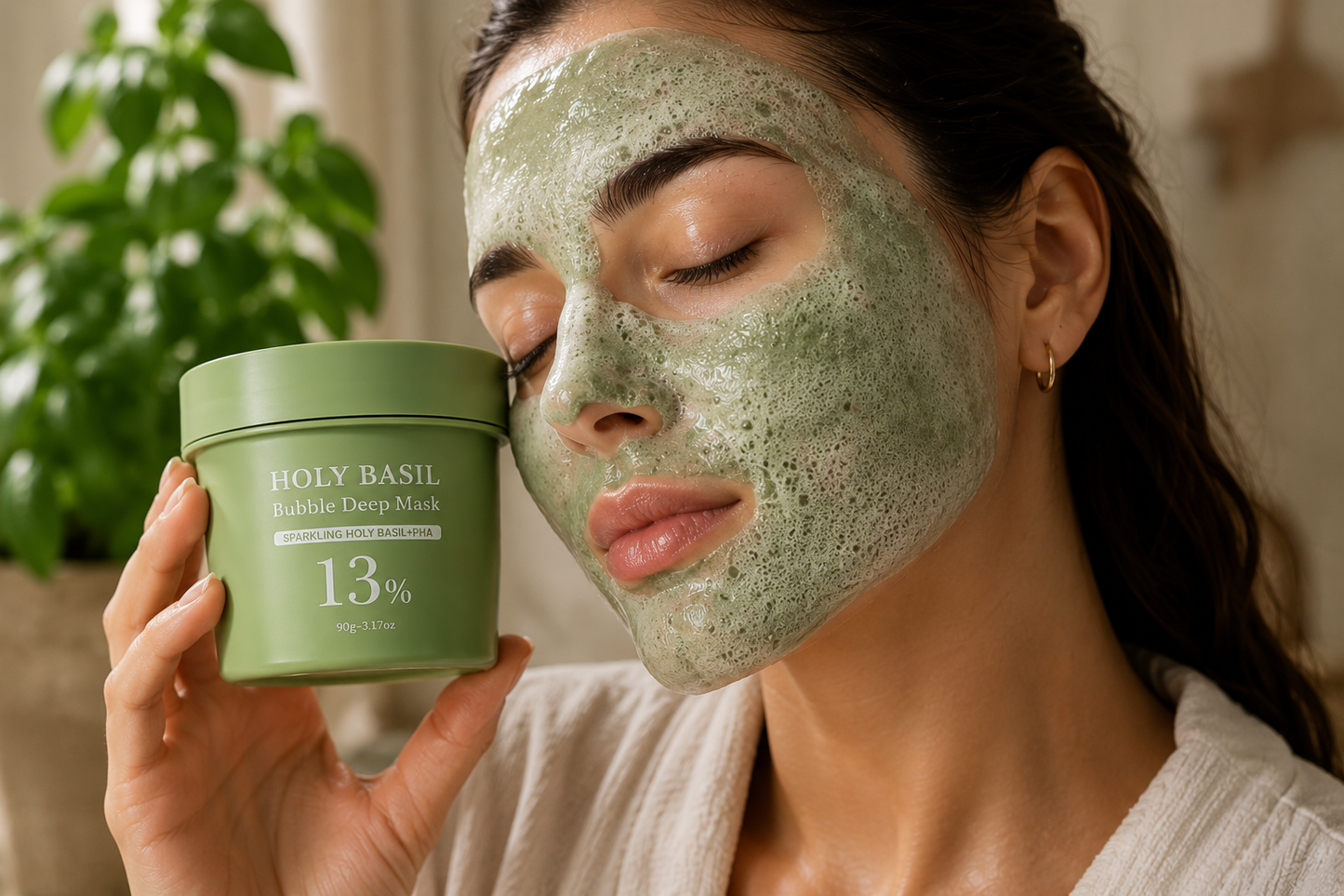 Holy Basil Bubble Deep Mask — Maschera a Bolle Purificante (90g)