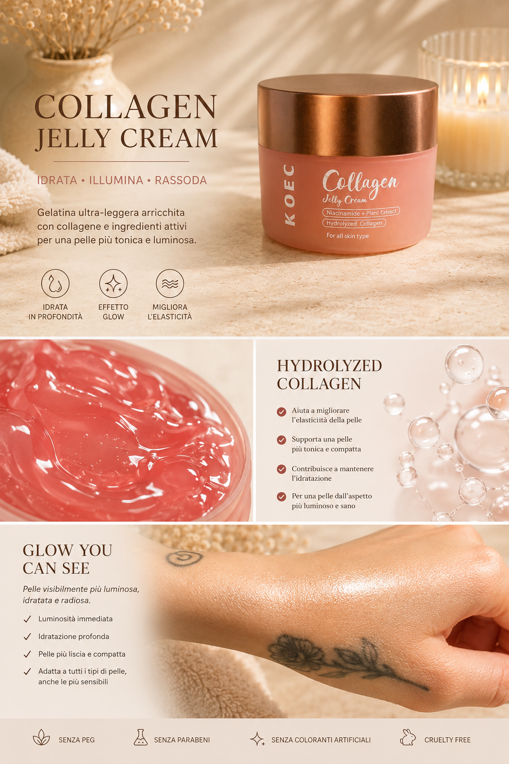 KOEC Collagen Jelly Cream — Crema Rimpolpante al Collagene (100ml)