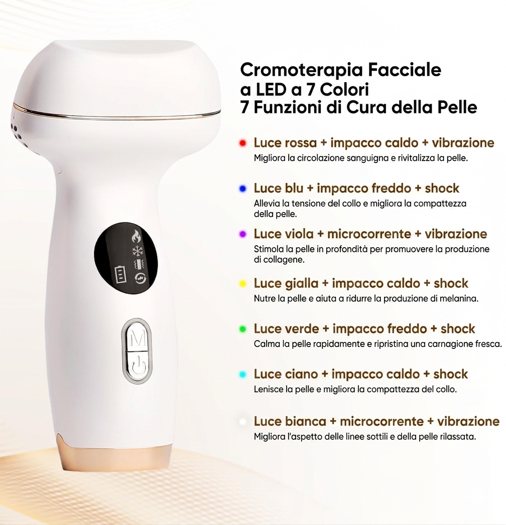 Massaggiatore viso e collo per una skincare fresca e rigenerante