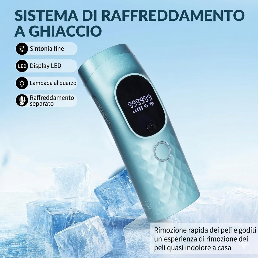 Dispositivo di depilazione laser per una pelle liscia a lunga durata