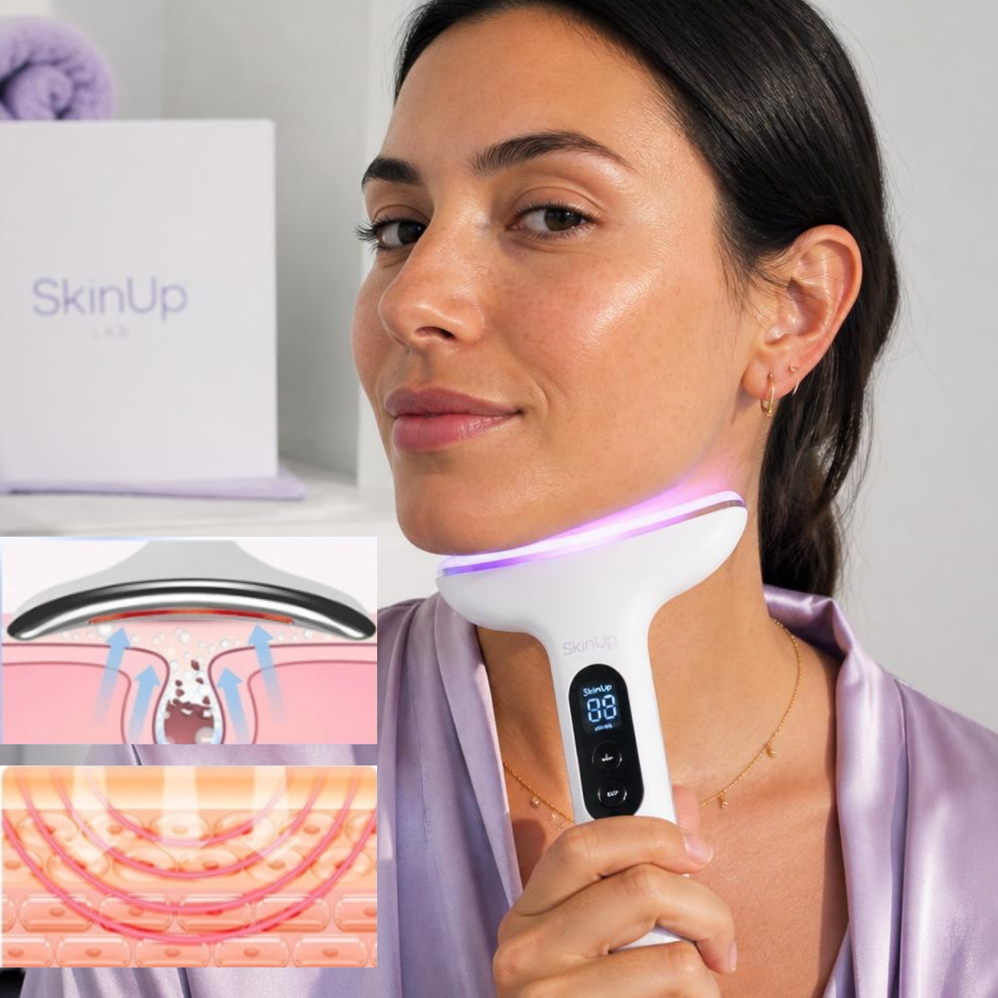 Dispositivo lifting di bellezza per una pelle dall’aspetto più tonico